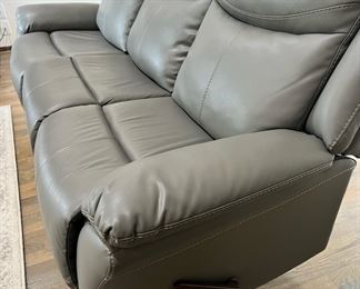 Reclining Gray Leather Couch