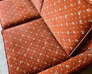 1960's Style Velvet Couch with Floral Design