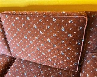 1960's Style Velvet Couch with Floral Design