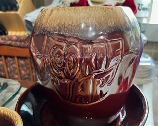 MCM Brown Ceramic Pottery Cookie Jar