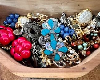 Assortment of Costume Jewelry, Clip On Earrings