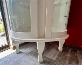 Round White Display Case