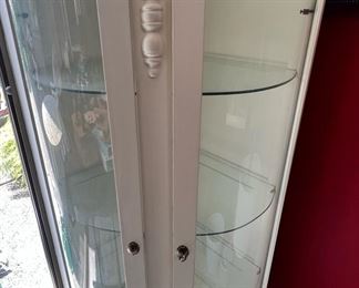 Round White Display Case