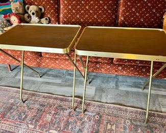 2 Mid Century Brass TV Trays