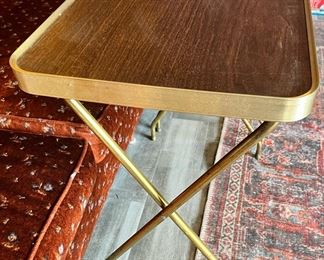 2 Mid Century Brass TV Trays