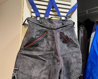 Grey Leather Bavarian Lederhosen