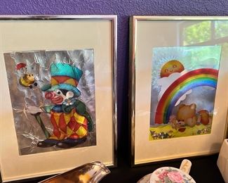 Rainbow Bear & Clown Foil Print