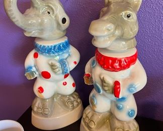 1968 Jim Beam Decanters - Political Ceramic Clown Characters