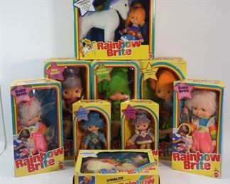 36: 9PC 1983 Mattel Rainbow Brite Boxed Plush Group
