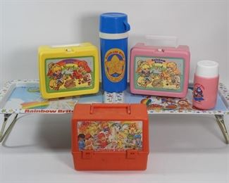 51: 7PC 1983 Rainbow Brite Lunchbox TV Tray Thermos