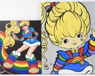 62: 2PC Rainbow Brite Fan Art Original Paintings