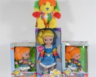 82: 4PC Rainbow Brite Puppy Brite Plush Doll Toy Group