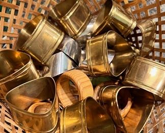 Brass and Wood Napkin Rings