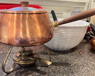 Copper and Bronze Fondue Pot