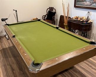 Green Felt Pool Table