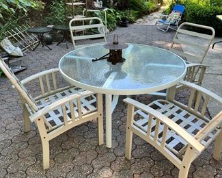 1970's White Tropitone Patio Dining Set