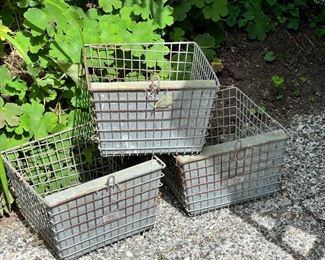 3 Corrugated Metal Locker Baskets