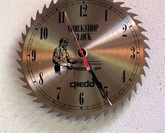 Creed Work Shop Clock - Saw Blade Themed