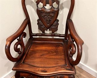 Ornately Carved Chippendale Arm Chair