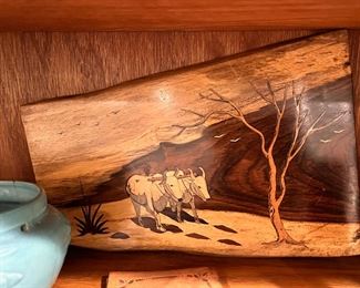 Farm Landscape Design Inlaid Wood Artwork