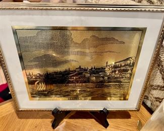 Seattle 1868 Gold Etching Artwork