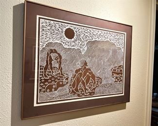 1979 Hawaiian Wood Block Print by Dietrich Varez