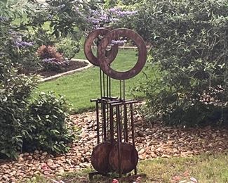 Metal movement garden art 