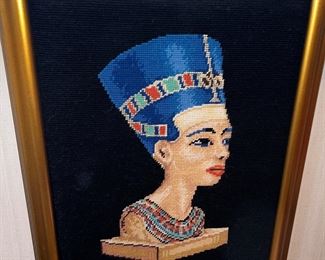 Handcrafted needlepoint Nefertiti! Stunning!