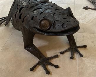 Metal Frog Sculpture