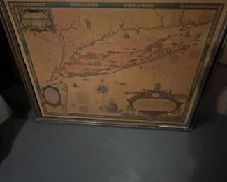 Antique Map of Long Island 56" wide by 46" high
