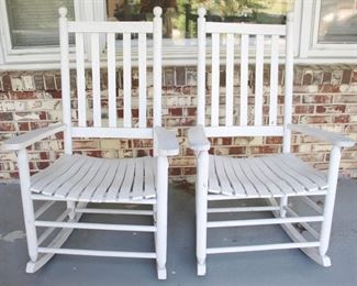 10 - Pair of Wood Rocking Chairs 26.5" x 29" x 43"
