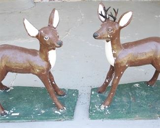 12 - Pair of Concrete Deer Statues 21" x 13" x 24"
