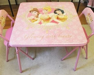 79 - Disney Princesses Table with 2 Chairs Table: 24" x 24" x 20" Chairs: 12" x 22" x 13"
