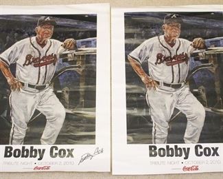 85 - Pair of Coca-Cola Braves Bobby Cox Posters 19" x 27"
