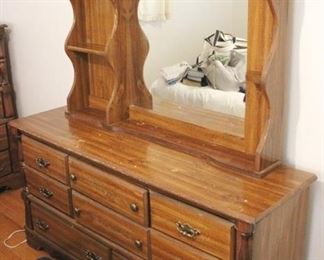 121 - Dresser with Mirror 60" x 18" x 72"
