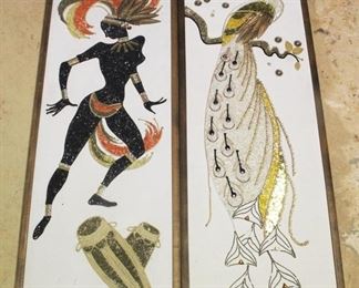 178 - Pair of Mid Century Wall Art 36" x 13"
