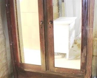 183 - Mirror Front Wardrobe 39" x 64" x 22"
