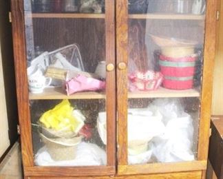 202 - China Cabinet with Contents 42" x 74" x 13"
