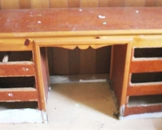212 - Wood Desk (As is/Missing Drawers) 19" x 31" x 66"
