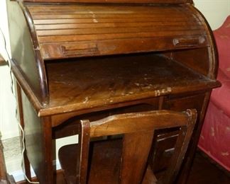vintage child's desk and chair