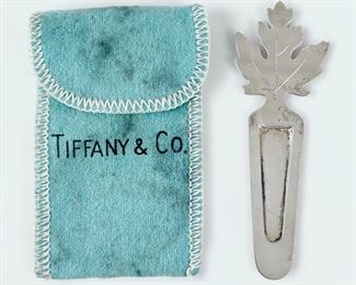 Fine Tiffany & Co Sterling Silver Leaf Bookmark W/ Pouch 6 Grams
