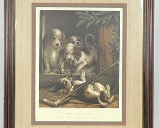 Alfred Lucas after J Carter Print of The First Taste Engraving Framed
