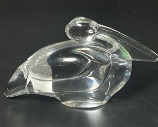 FINE BACCARAT FRENCH CRYSTAL PELICAN PAPER WEIGHT
