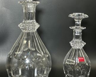 Tow FINE BACCARAT CRYSTAL DECANTERS LARGE AND SMALL
