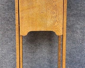 Tall Antique Oak Tall Shaving Mirror & Stand
