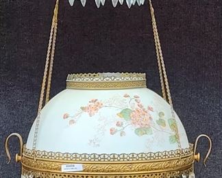 Antique Victorian Jeweled Fancy Pull Down Ceiling Fixture
