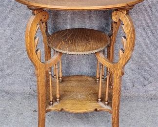 Antique Tiered oak Side Table
