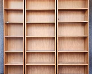 3 Tall Mid Century Modern Bookcases

