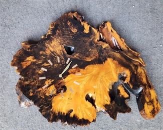 Mid Century Modern MCM Live Edge Wood Clock
