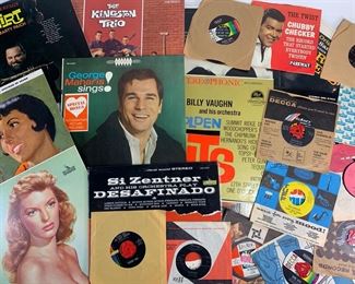25 Vintage Vinyl Records and 45s - Chubby Checker, Porgy and Bess, Alley Cat, Tuff Sax, Kingston Trio; Al Hirt, Keely Smith, and More
